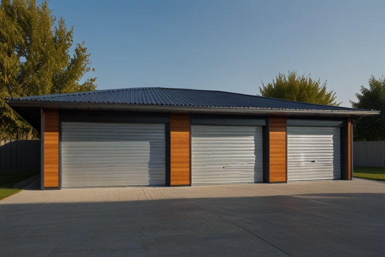 Garage made of sandwich panels